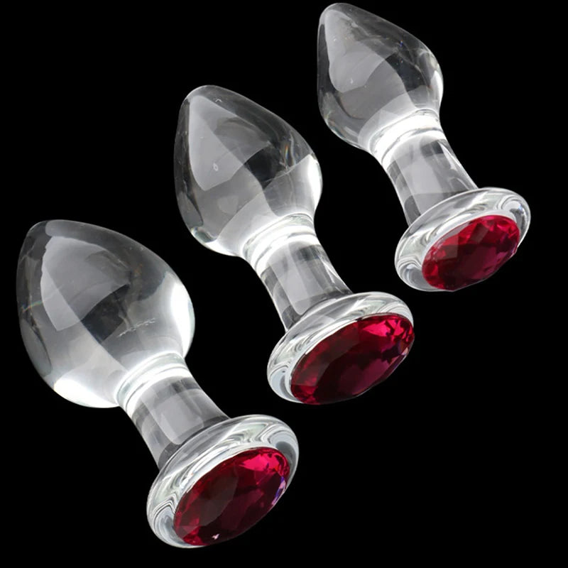 Crystal Glass Transparent Anal Plug Pink Diamond Butt Plug Sexy Toys For Men Women Insert Buttplug Dildo Bdsm Analplug Sex Shop