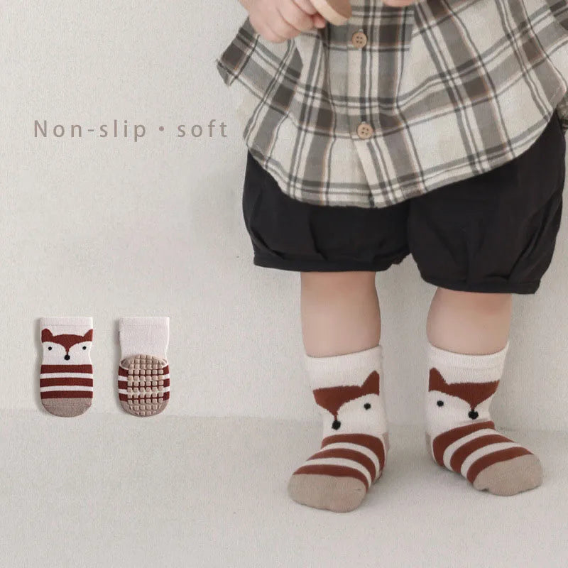 Summer Anti-Slip Baby Socks Cartoon Animal Print Infant Girls Floor Socks 5 Pairs a lot