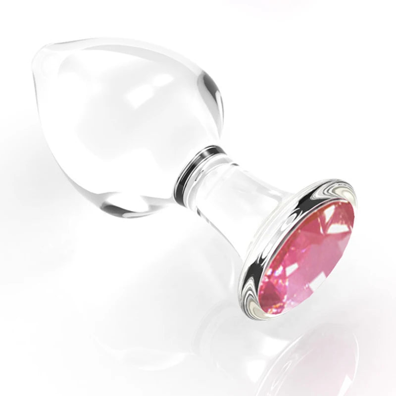 Crystal Glass Transparent Anal Plug Pink Diamond Butt Plug Sexy Toys For Men Women Insert Buttplug Dildo Bdsm Analplug Sex Shop