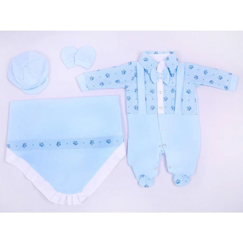 Baby Boy Maternity Exit Kit with Suspensorio and Bone Igor Idela for Christening 4 Pieces