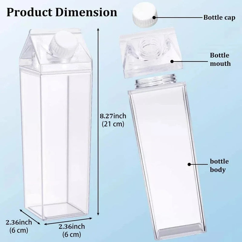 500/1000ml Water-Bottle Outdoor Drinking Jug Large Capacity Juice Tea Cup Transparent Milk Bottle Portable Plastic Bottle