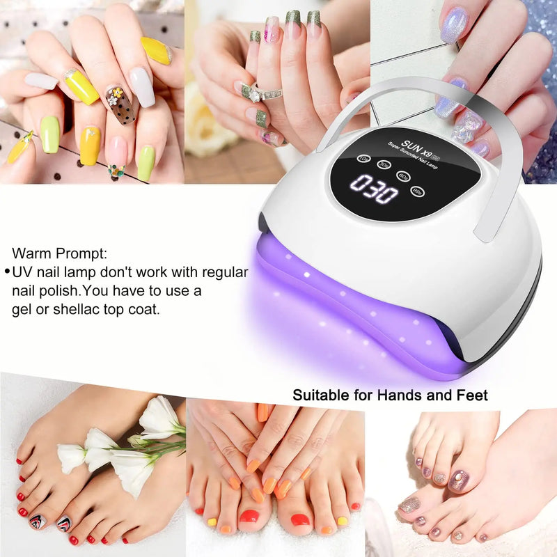 220W UV LED Drying Lamp for Nails Fast Curing Lamps 57pcs LEDS 4 Timers Manicure Gel Polish Professional Nail Light Equipment