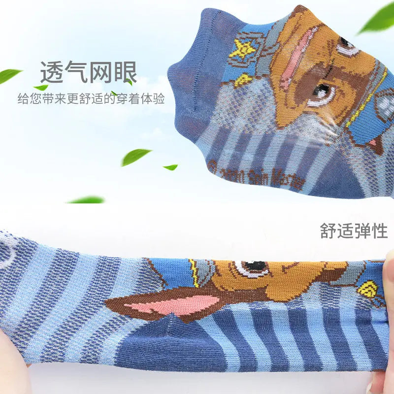 Original Paw Patrol Cartoon Children's Socks Spring Summer Boys Girls Cute Anime Figures Chase Marshall Mesh socks Knitted Socks