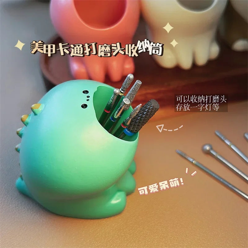 Nail Art Grinding Head Bit Holder Cute Nail Drill Bits Holder Container Display Rack Nail Brushes Holder Nail Bit Storage Tools