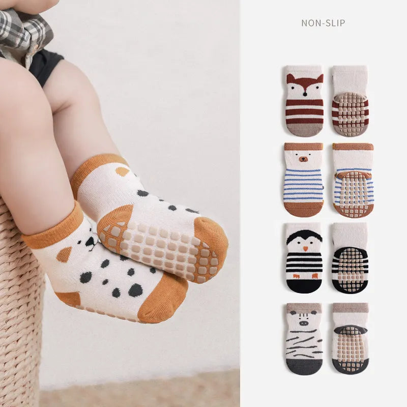 Summer Anti-Slip Baby Socks Cartoon Animal Print Infant Girls Floor Socks 5 Pairs a lot