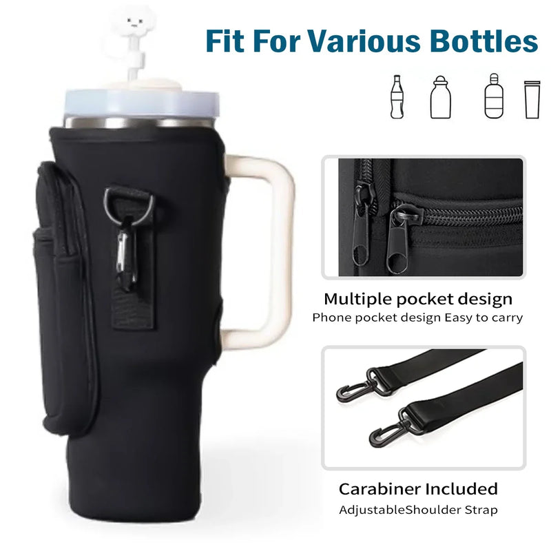 Adjustable Shoulder Strap Water Bottle Carrier Bag Compatible with Stanley 40 Oz  for Perfect for Outdoors Stanley Cup