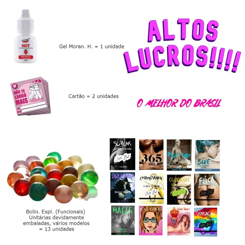 Kit Erotico 30 Produto Creme Egg Sexshop Atacado Sexyshop